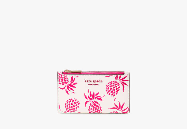 Kate Spade New York Morgan Pineapple Embossed Small Slim Bifold Wallet