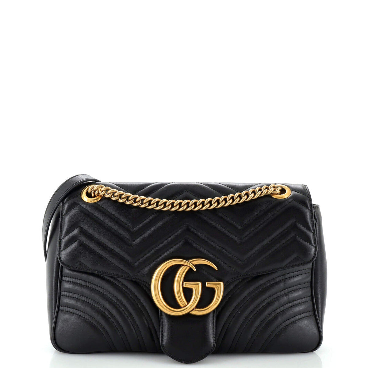 Gucci GUCCI GG Marmont Flap Bag Matelasse Leather Medium