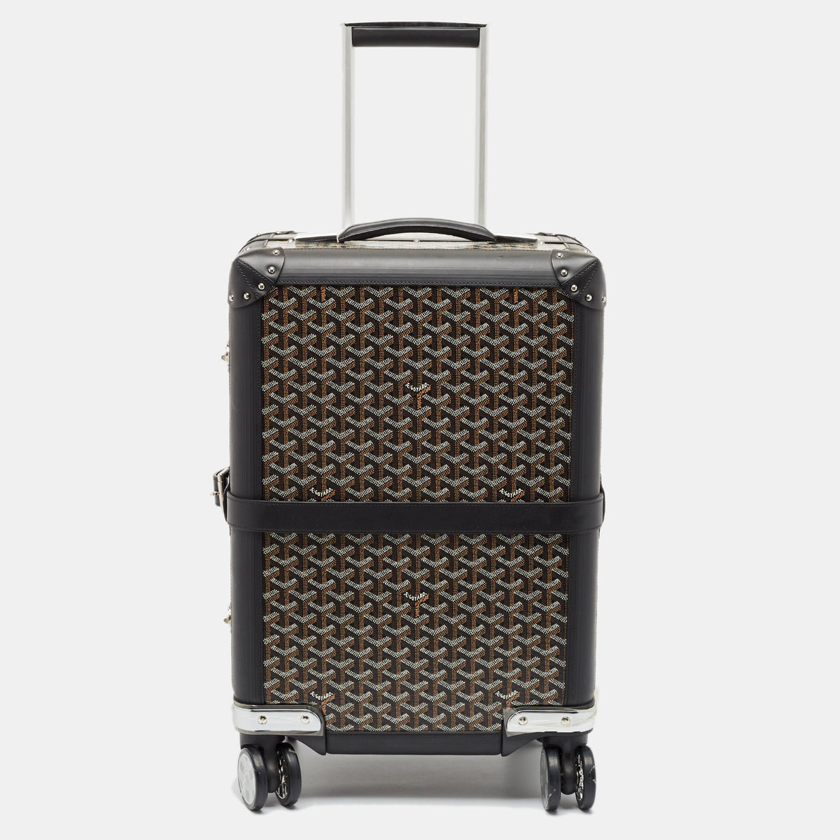 Goyard Black Goyardine Canvas and Leather Bourget PM Trolley