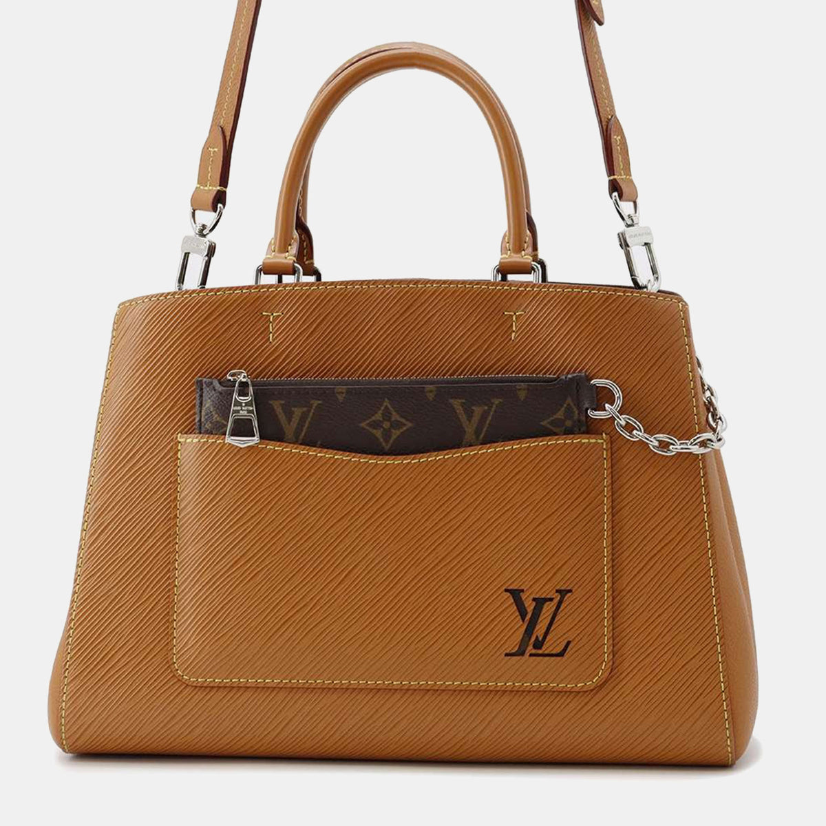 Louis Vuitton Gold Leather Murrell Thoth Miel Epi Bag Size MM
