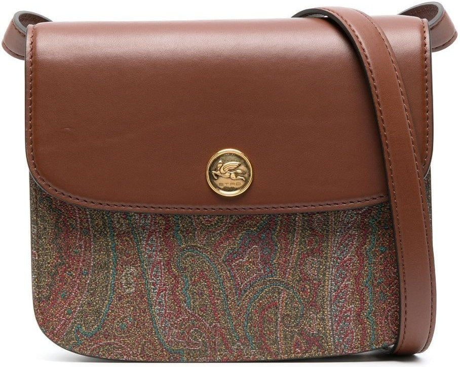 Etro Women's Paisley Print Panelled Crossbody Bag in Brown | Size UNICA | 1P0758502