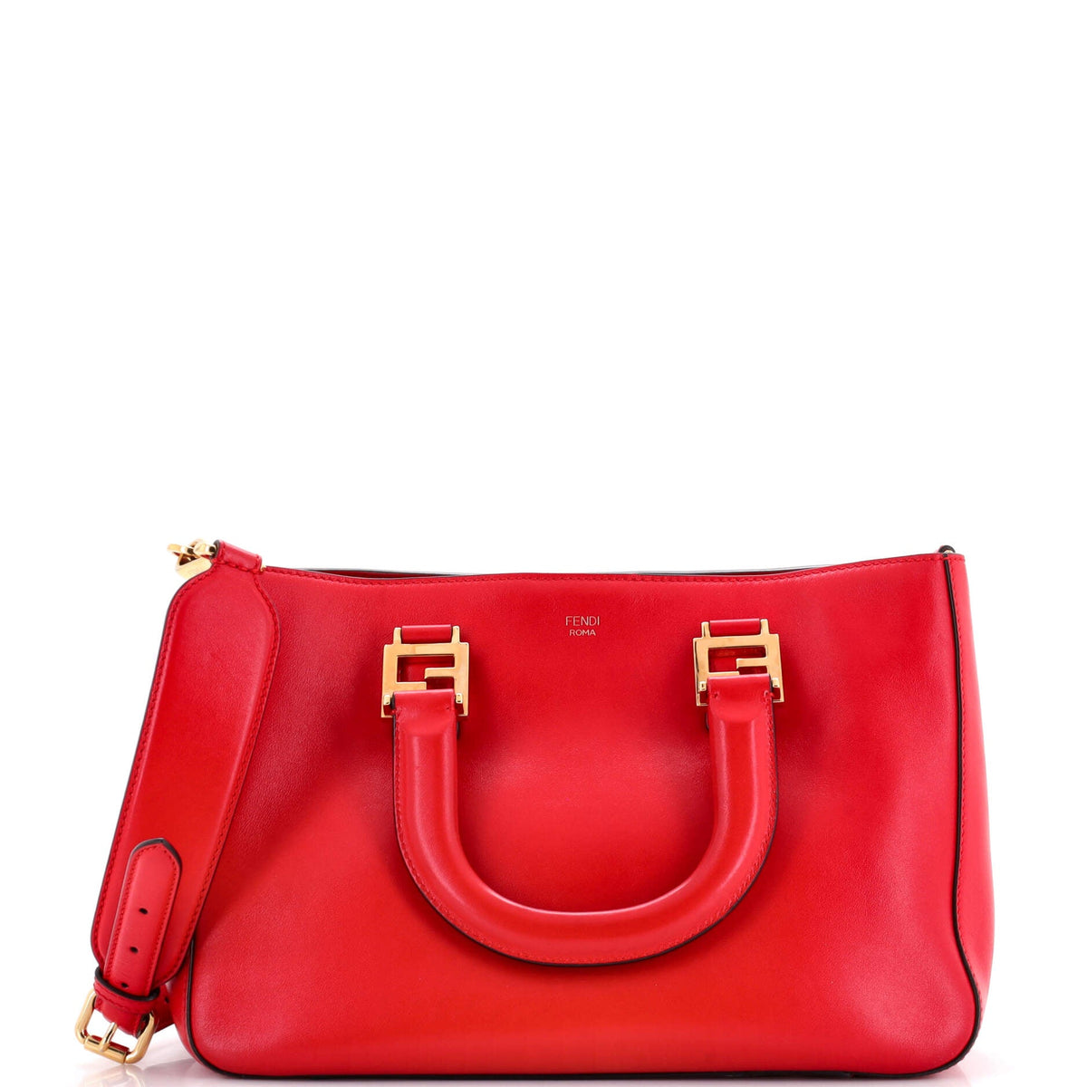 Fendi FENDI FF Handle Tote Leather Small