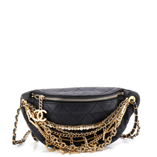 CHANEL All About Chains Waist Bag Quilted Lambskin