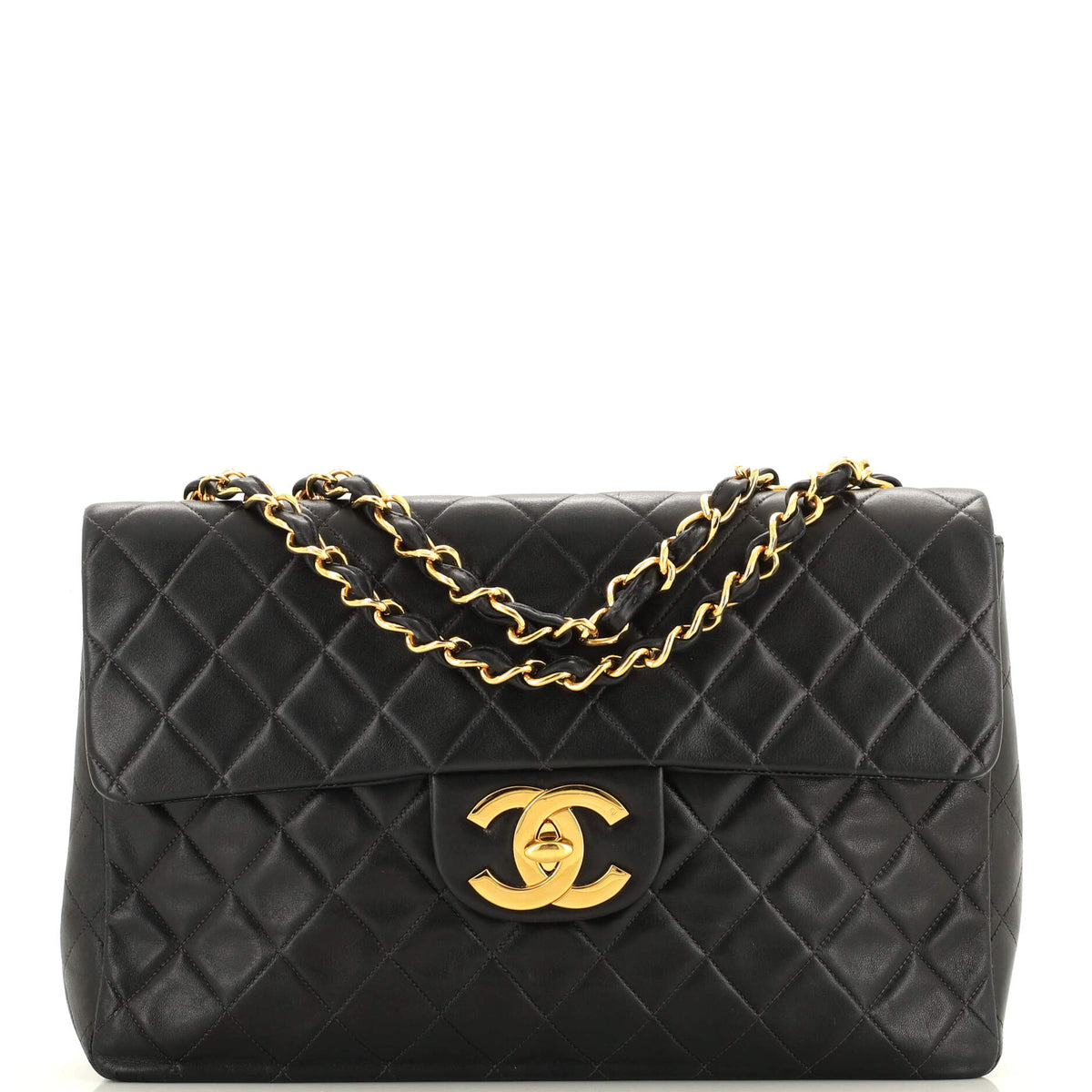 Chanel CHANEL Vintage Classic Single Flap Bag Quilted Lambskin Maxi