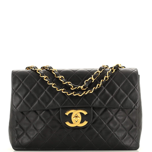 CHANEL Vintage Classic Single Flap Bag Quilted Lambskin Maxi