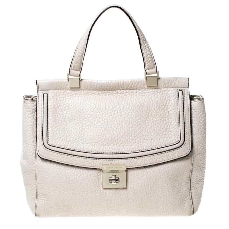 Kate Spade Cremefarbene Tallulah Everett Way-Tasche aus Leder mit Griff oben