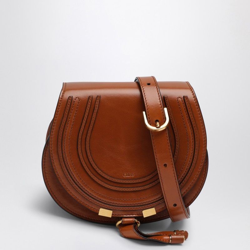 Chloé Women's Marcie Clay-Coloured Small Saddle Bag in Brown | CHC24AS680N57