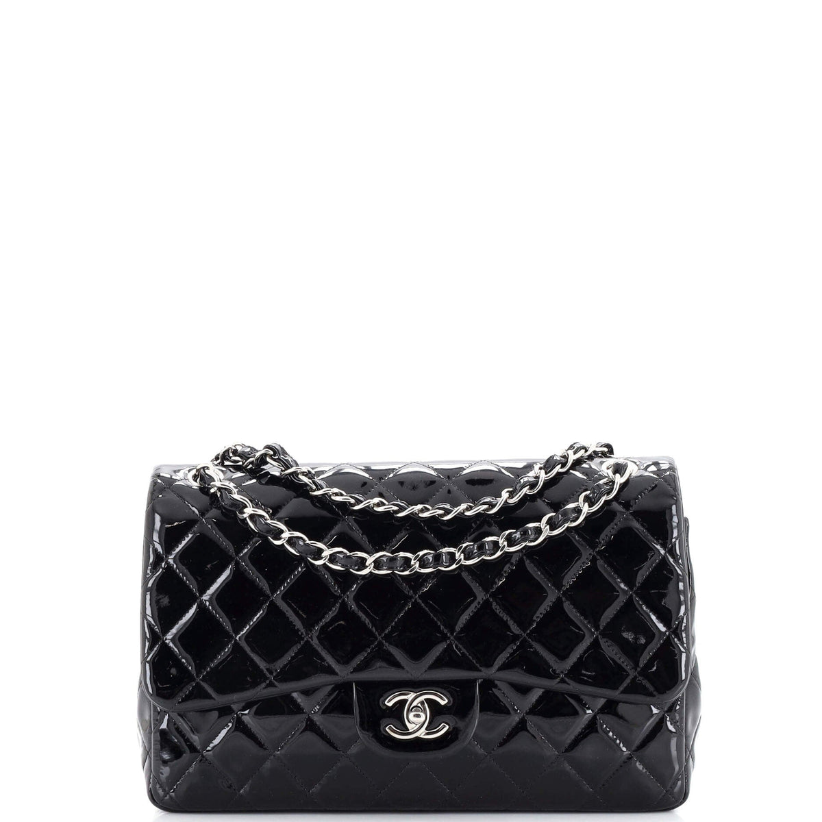Chanel CHANEL Classic Double Flap Bag Quilted Patent Medium