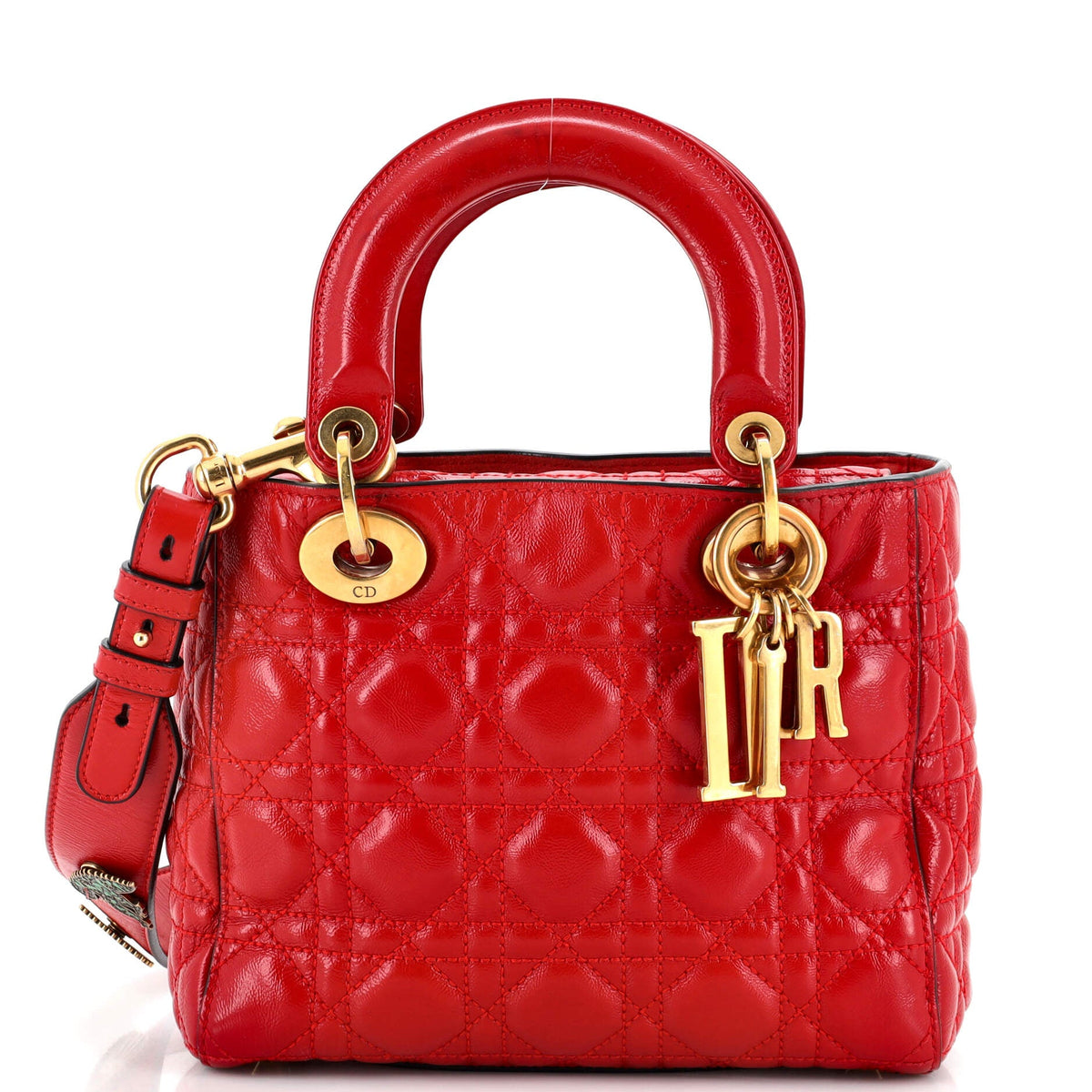 Christian Dior My Lady Dior Bag Cannage Quilted Crinkled Patent