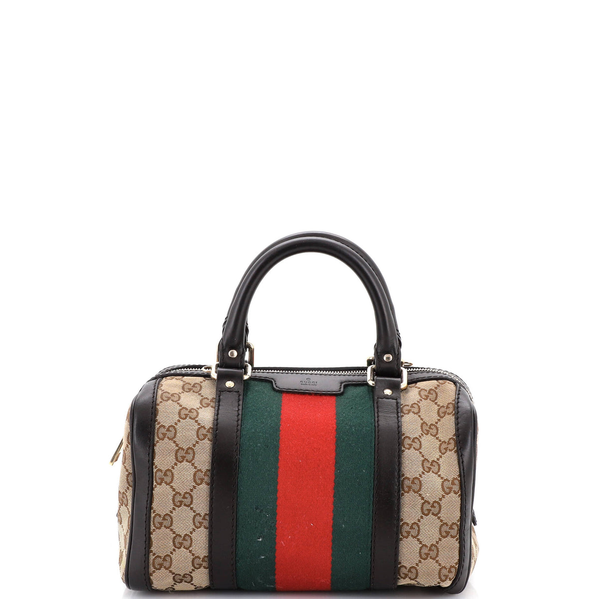 Gucci GUCCI Vintage Web Boston Bag GG Canvas Small