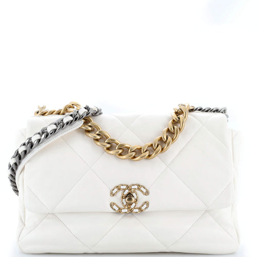CHANEL 19 Flap Bag Quilted Leather Large