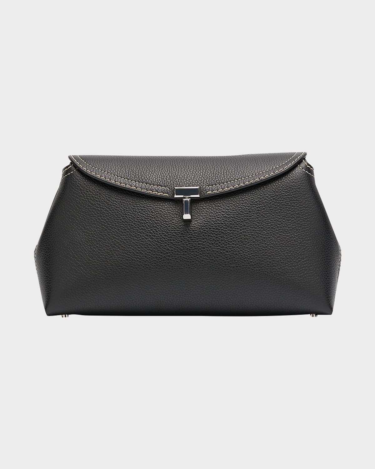 Toteme T-Lock Top Handle Bag in Pebble Grain Leather