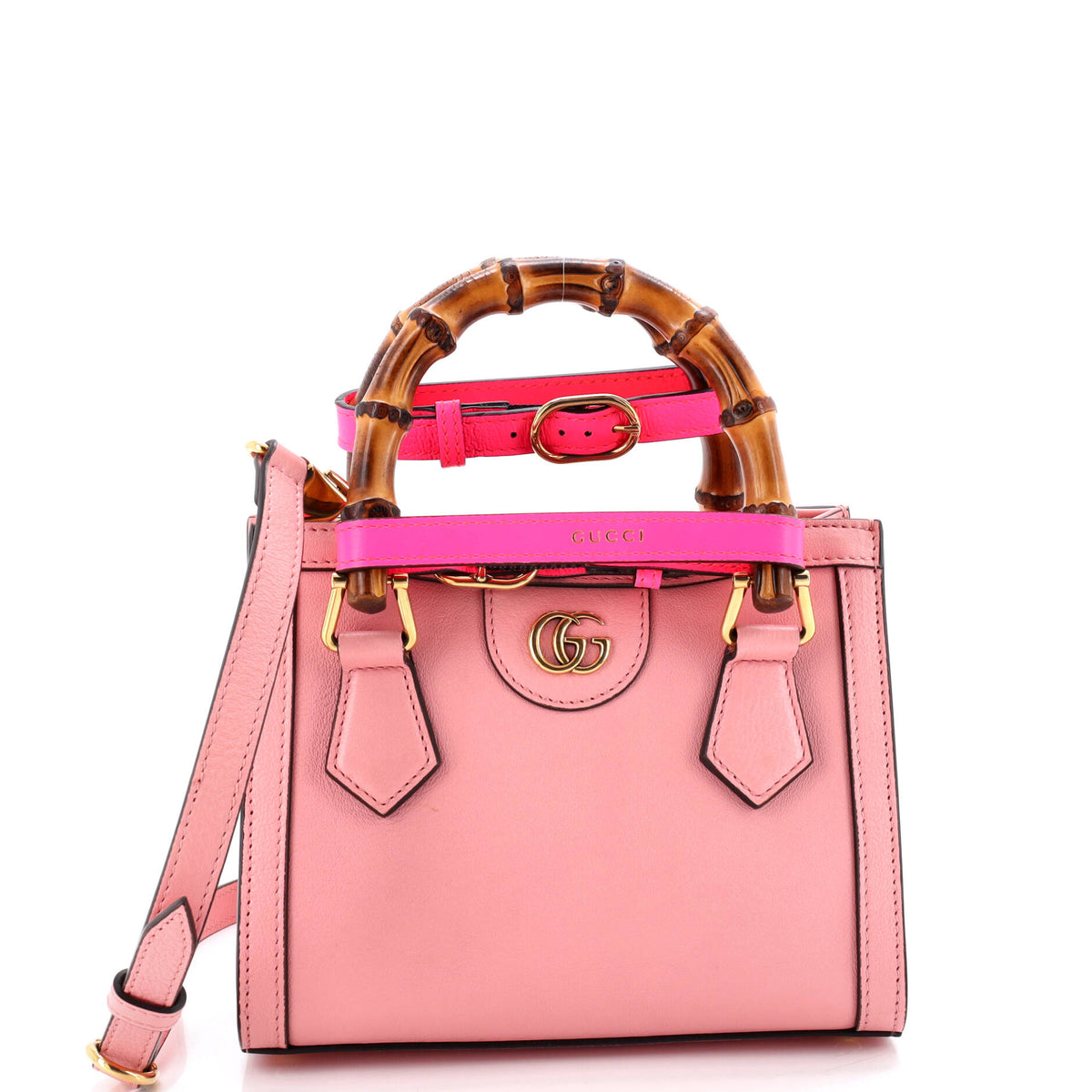Gucci GUCCI Diana NM Bamboo Handle Tote Leather Mini