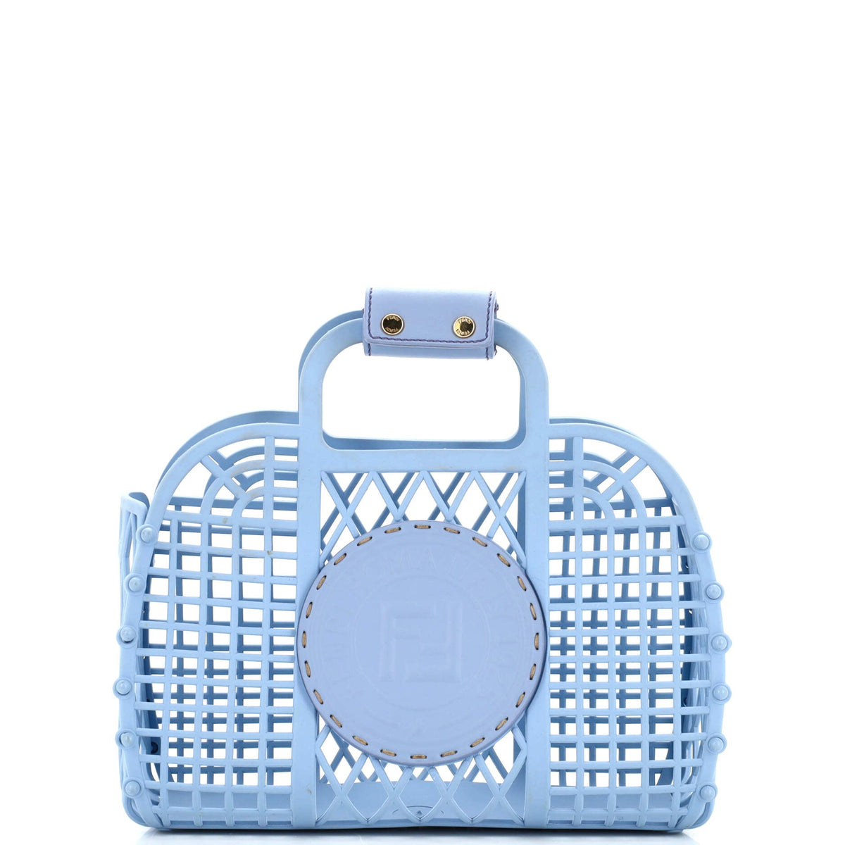 Fendi FENDI FF Logo Stamp Basket Tote PVC Small