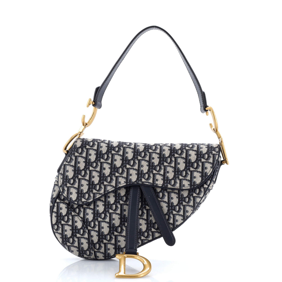 Christian Dior Saddle Handbag Oblique Canvas Medium