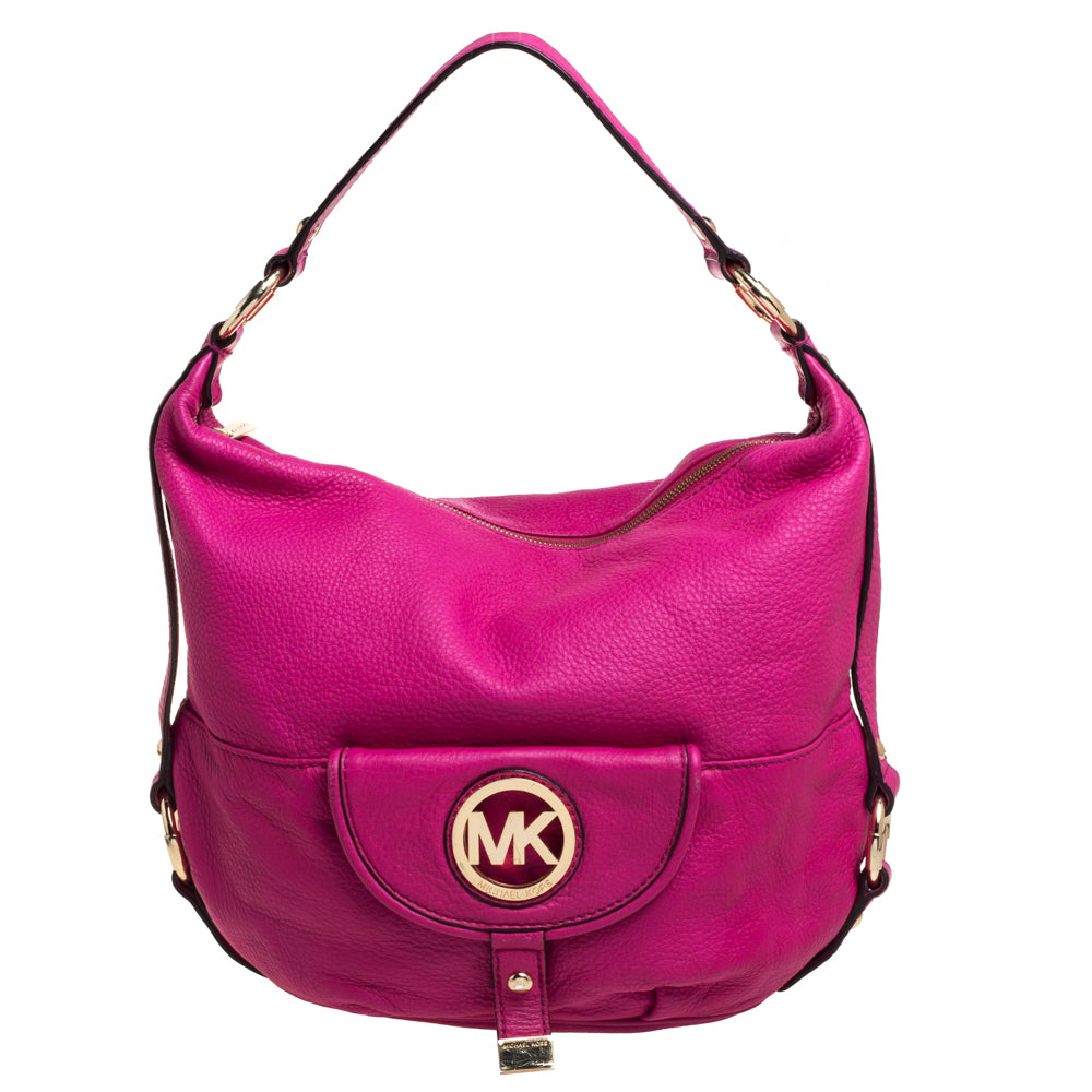 Michael Kors Fuchsia Leather Fulton Hobo