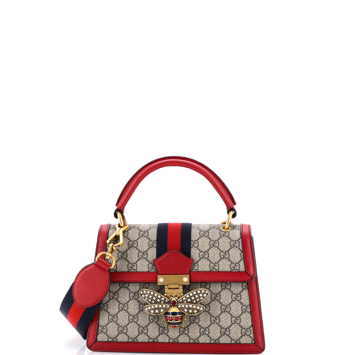 Gucci GUCCI Queen Margaret Top Handle Bag GG Coated Canvas with Leather Small