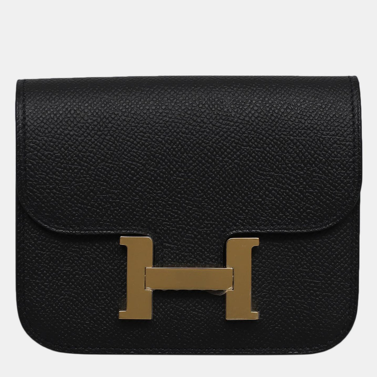 Hermès Black Epsom Leather Constance Slim Wallet