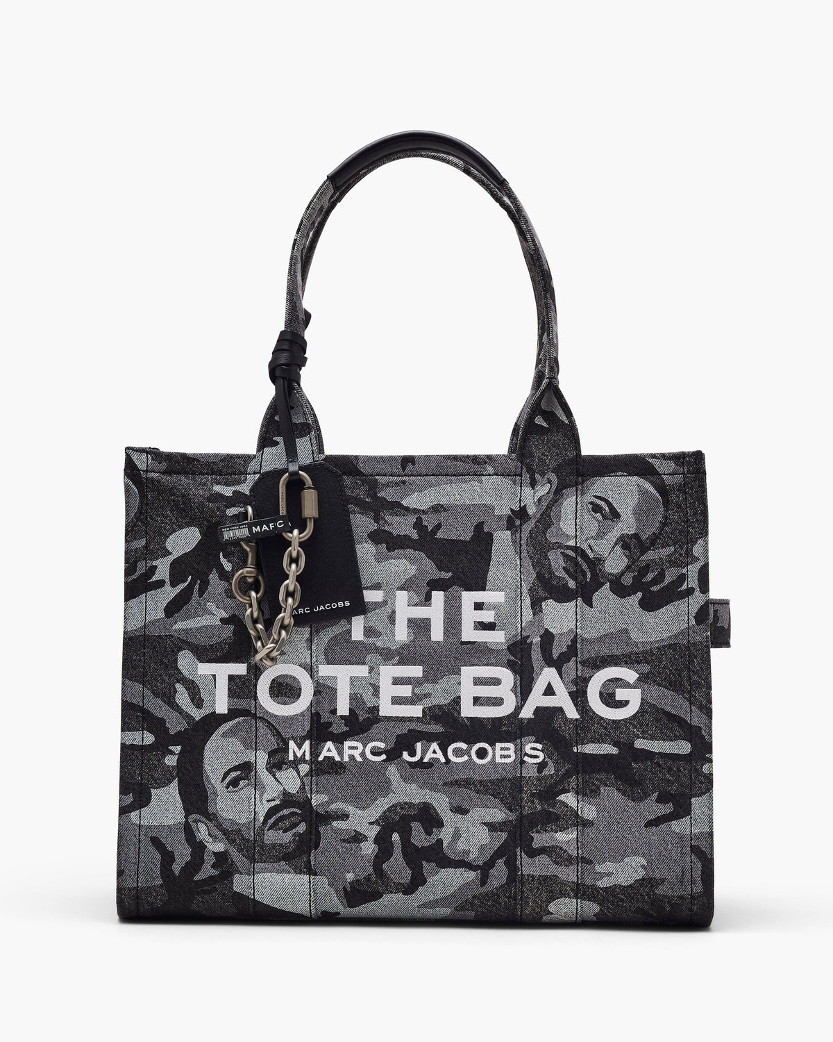Marc Jacobs The Marc Camo Denim Large Tote Bag in Grey Wash