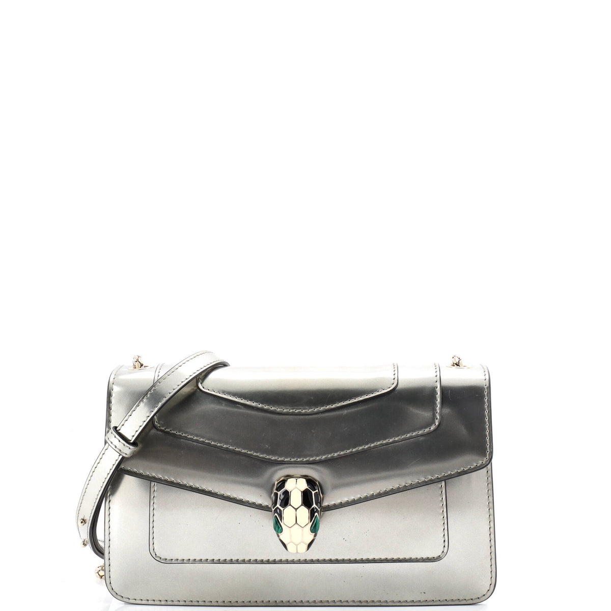 Bvlgari BVLGARI Serpenti Forever Shoulder Bag Metallic Leather Small