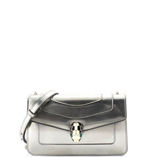 BVLGARI Serpenti Forever Shoulder Bag Metallic Leather Small