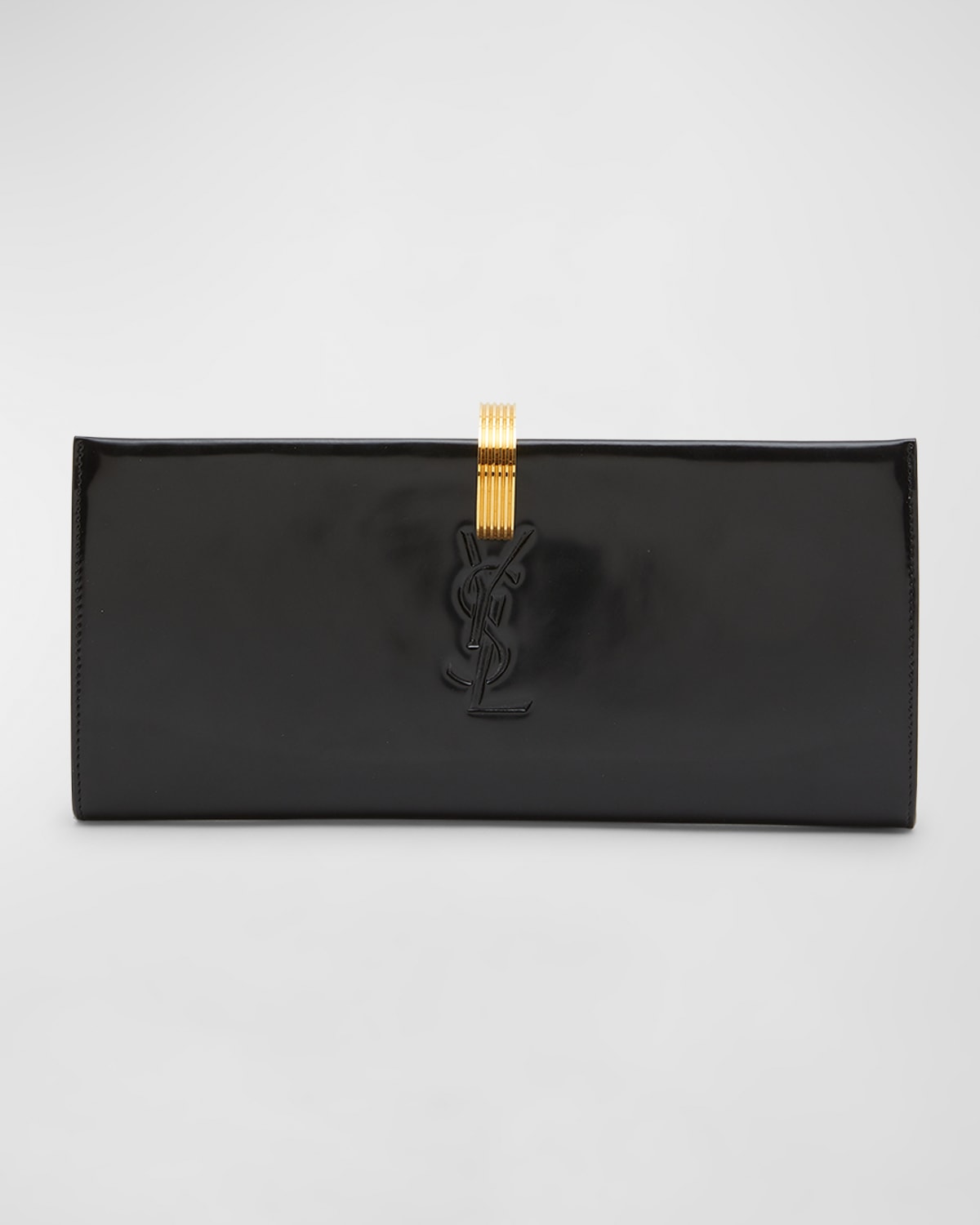 Boss YSL Embossed Ring Closure Evening Clutch Bag in Patent Leather