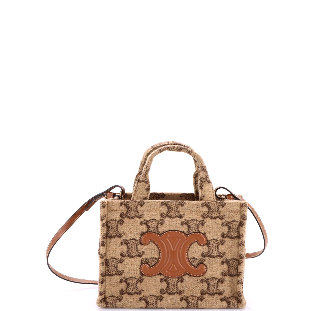 Celine CELINE Cabas Thais Tote Triomphe Wool Small