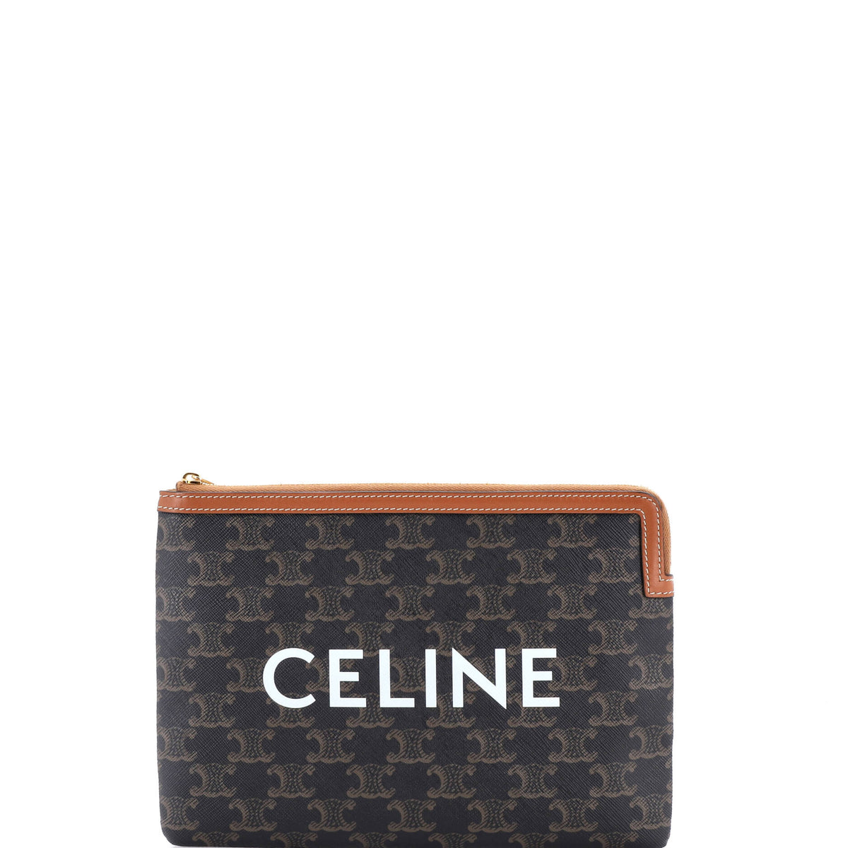 Celine CELINE Zip Pouch Triomphe Coated Canvas Small