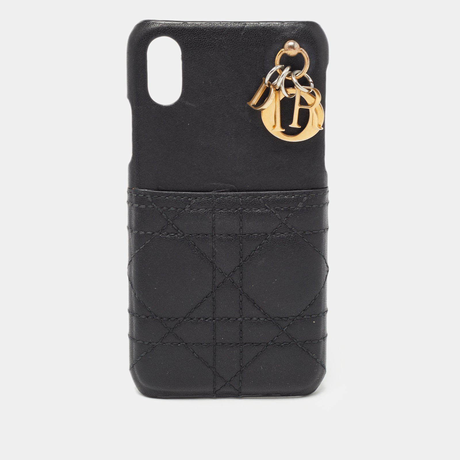 Dior Black Cannage Leather Lady iPhone X Case