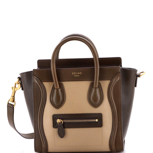 CELINE Bicolor Luggage Bag Smooth Leather Nano