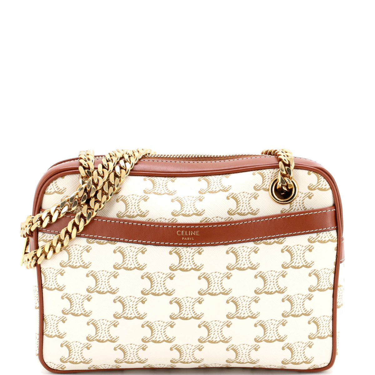 Celine CELINE Patapans Bag Triomphe Coated Canvas Small