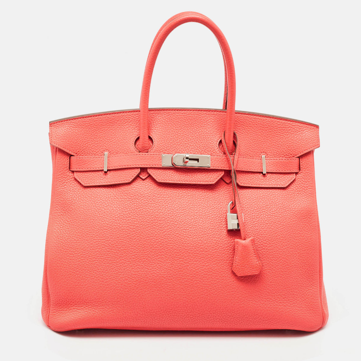 Hermès Rose Jaipur Togo Leather Palladium Finish Birkin 35 Bag