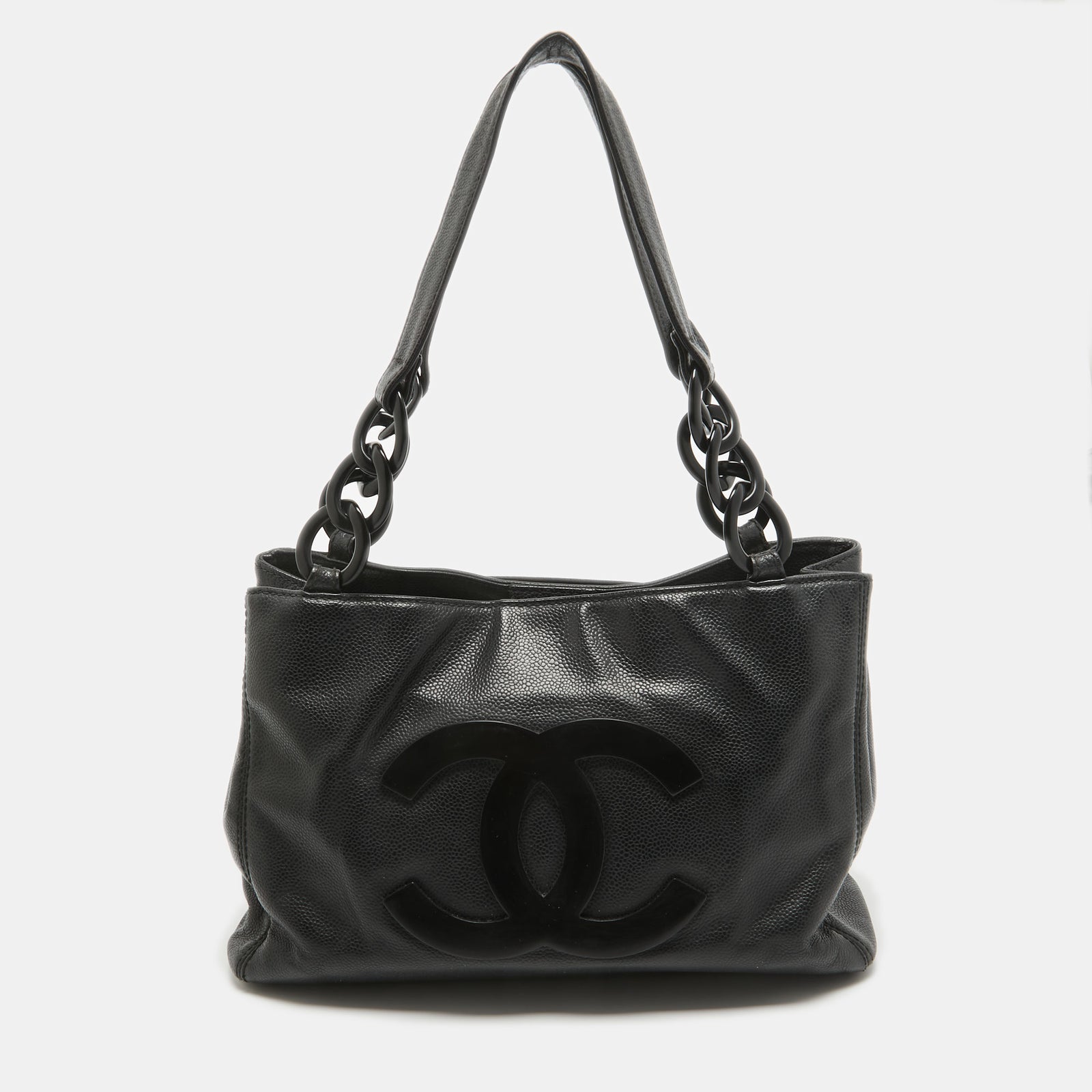 Chanel Schwarze Shopper-Tasche Bekko aus Leder