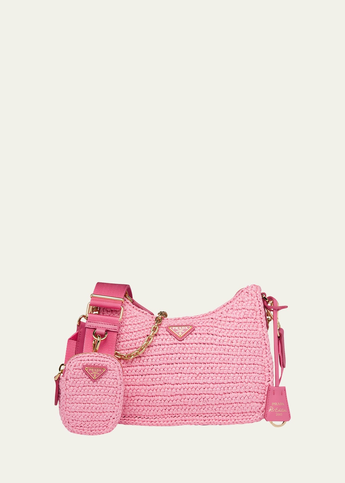Prada Re-Edition 2005 Raffia Chain Shoulder Bag