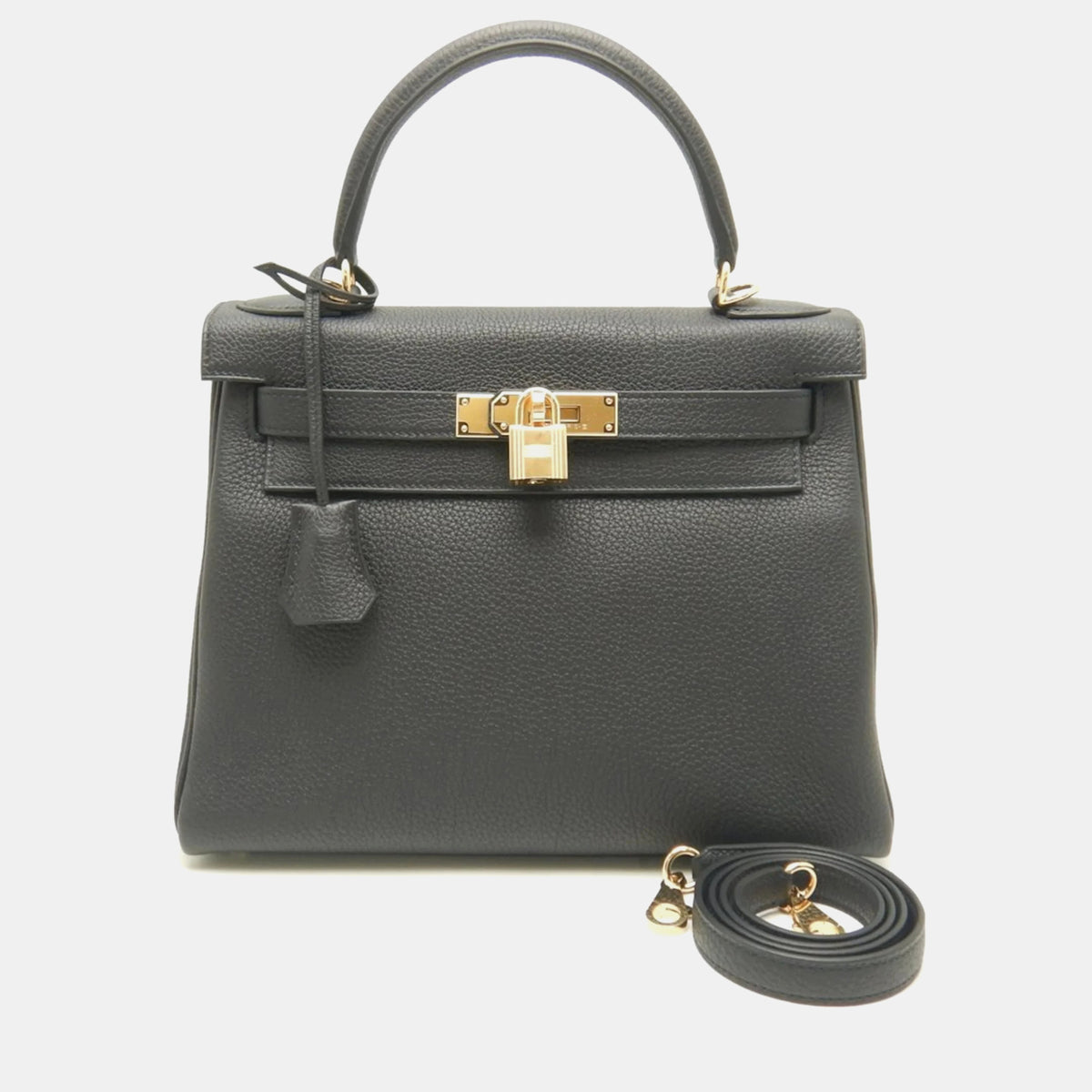 Hermès Kelly Hermès 28 Handbag Togo Black x Gold Hardware 151622