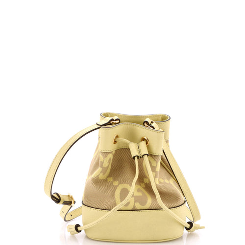 GUCCI Ophidia Bucket Bag Jumbo GG Canvas with Leather Mini