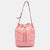 DKNY Pink Leather Drawstring Bucket Bag