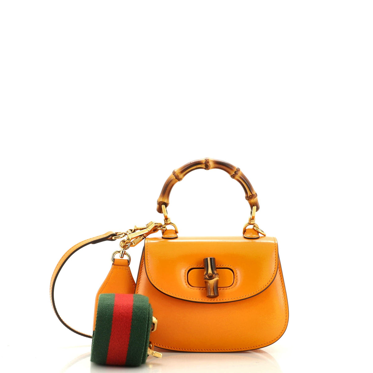 Gucci GUCCI Bamboo 1947 Top Handle Bag Leather Mini