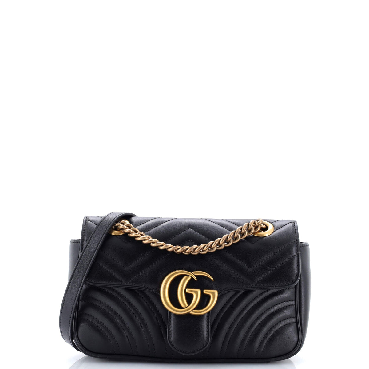 Gucci GUCCI GG Marmont Flap Bag Matelasse Leather Mini