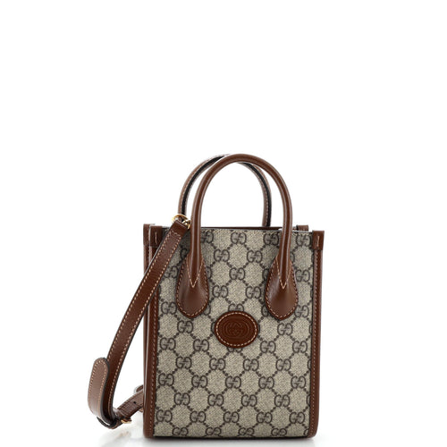 GUCCI Interlocking G Patch Tote GG Coated Canvas Mini