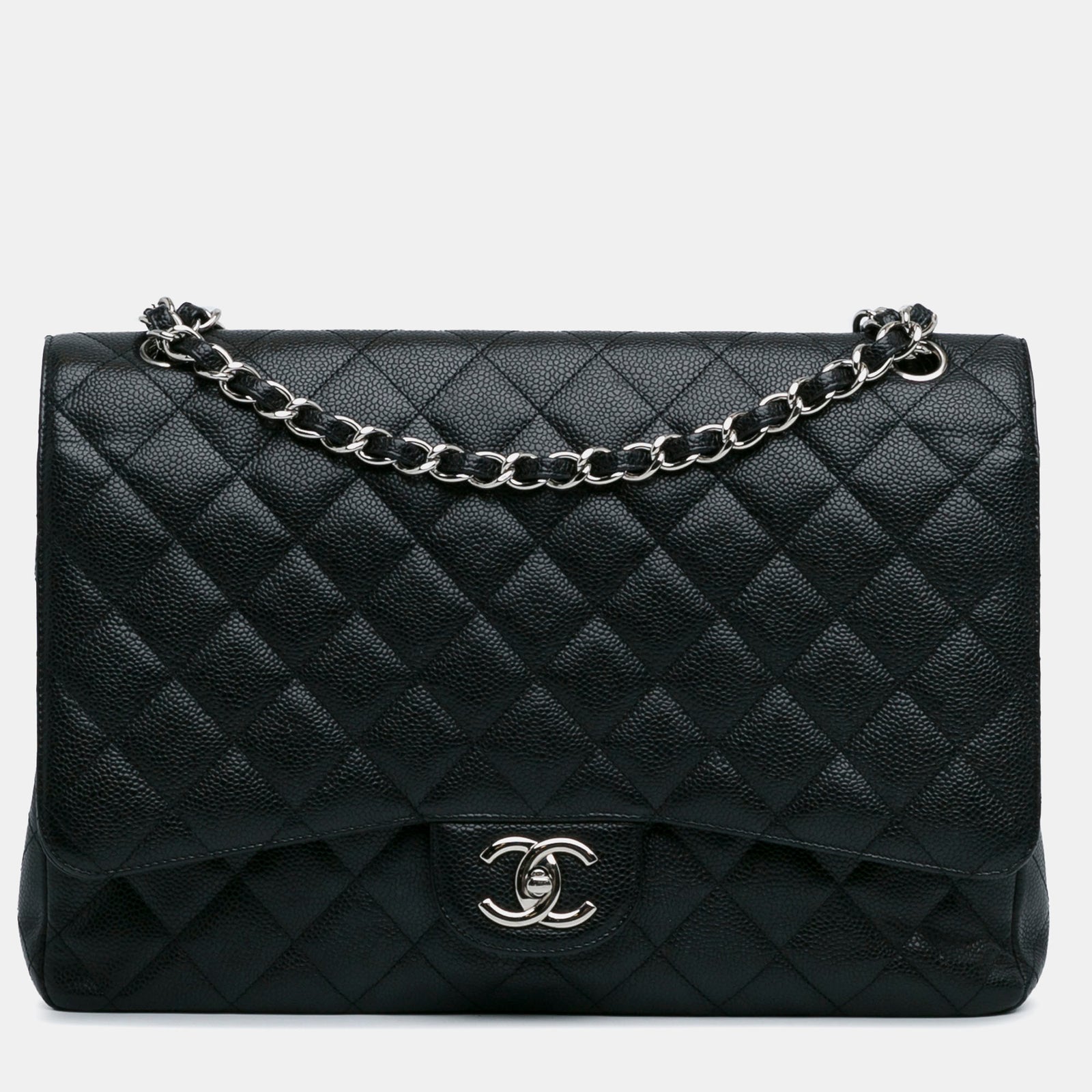 Chanel Maxi Classic Caviar Doppel-Flap-Tasche