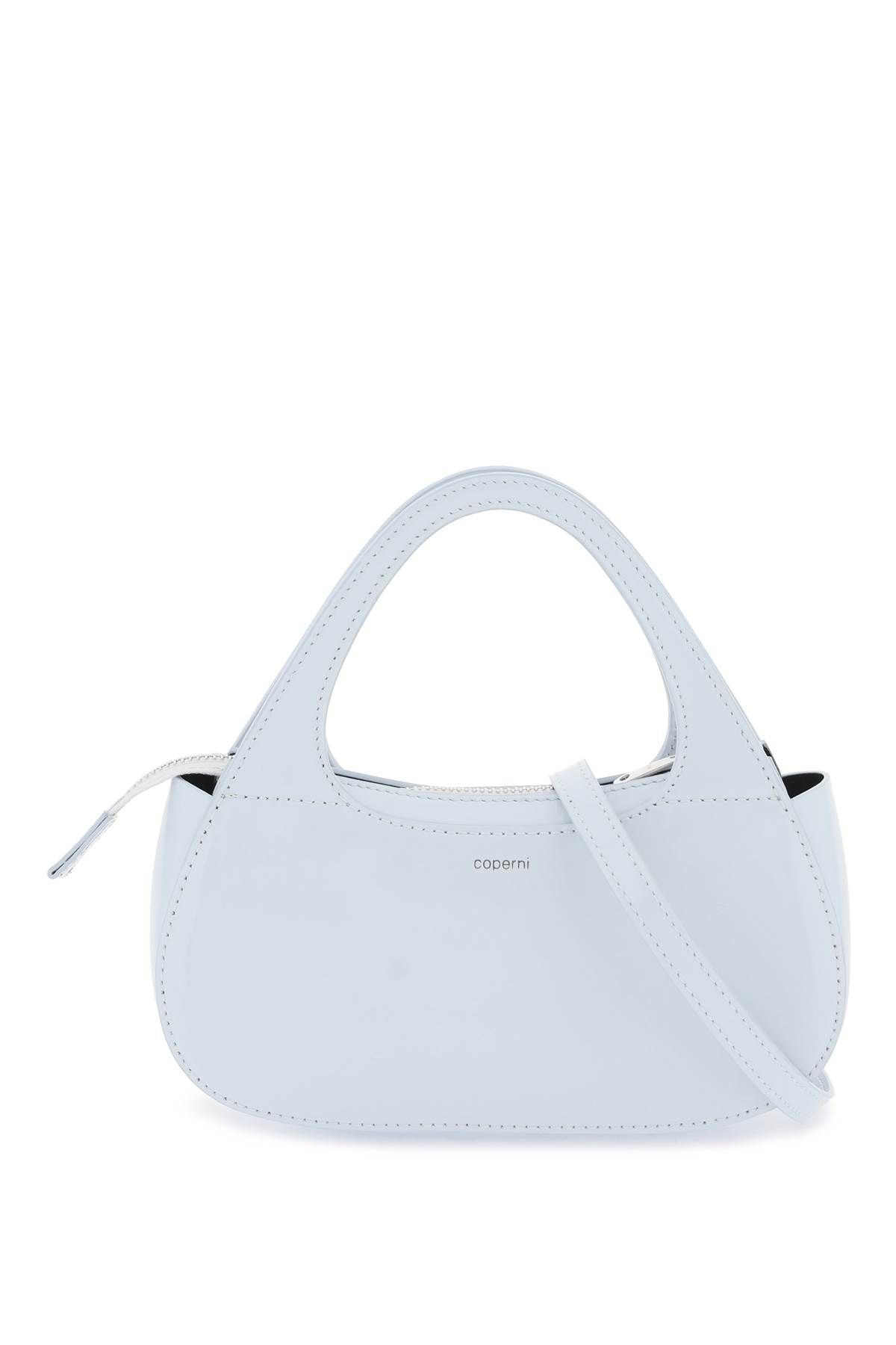 Coperni Swipe Micro Baguette Bag In Shiny Leather