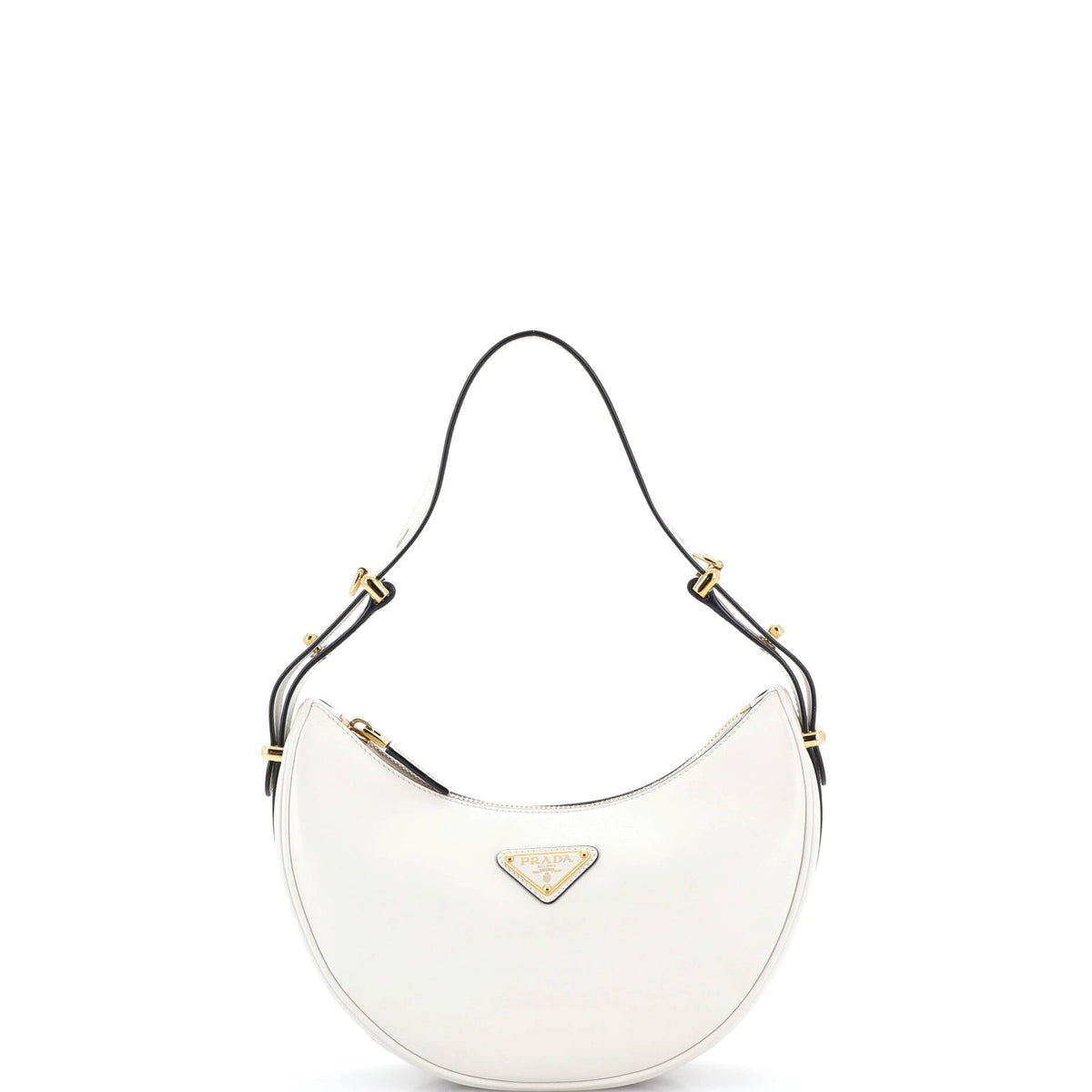 Prada PRADA Arque Half Moon Hobo Leather Small