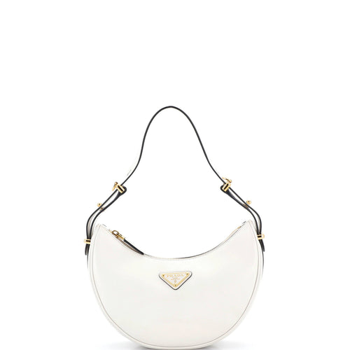 PRADA Arque Half Moon Hobo Leather Small