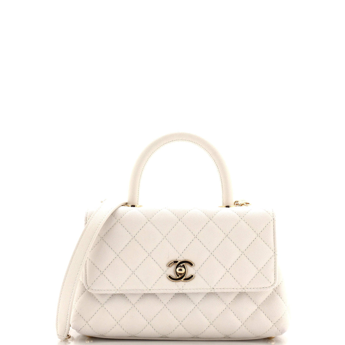 Chanel CHANEL Coco Top Handle Bag Quilted Caviar Mini