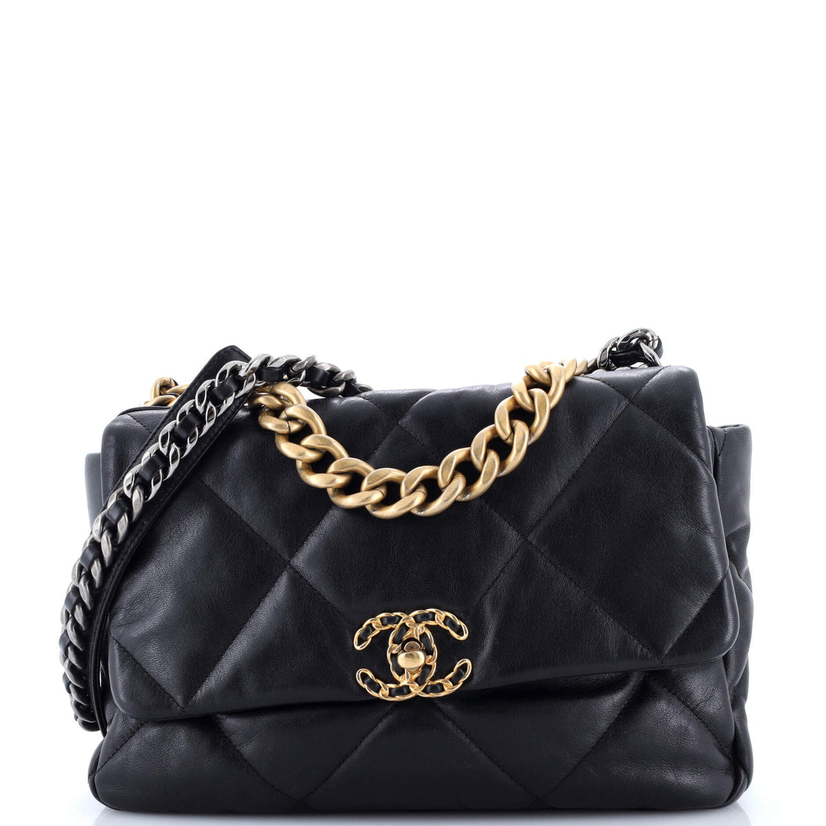 Chanel CHANEL 19 Flap Bag Quilted Leather Large