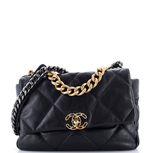 CHANEL 19 Flap Bag Quilted Leather Large