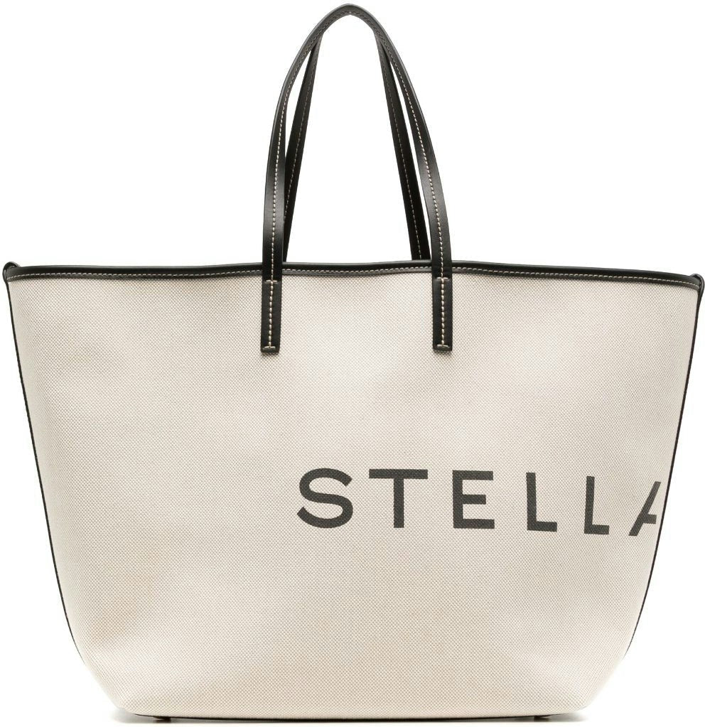 Stella Mccartney Women's Logo Printed Tote Bag in Beige | Size UNI | 7B0048WP02219043