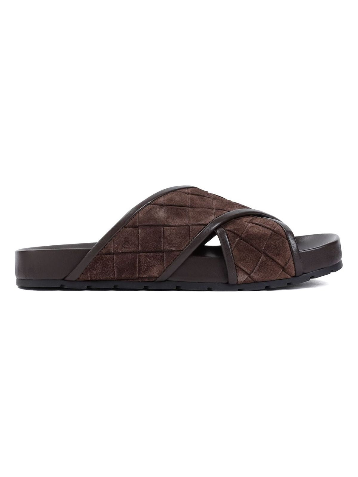 Bottega Veneta Men's Tarik Criss Cross Sandal in Brown | Size 43 | 786883V3QE0