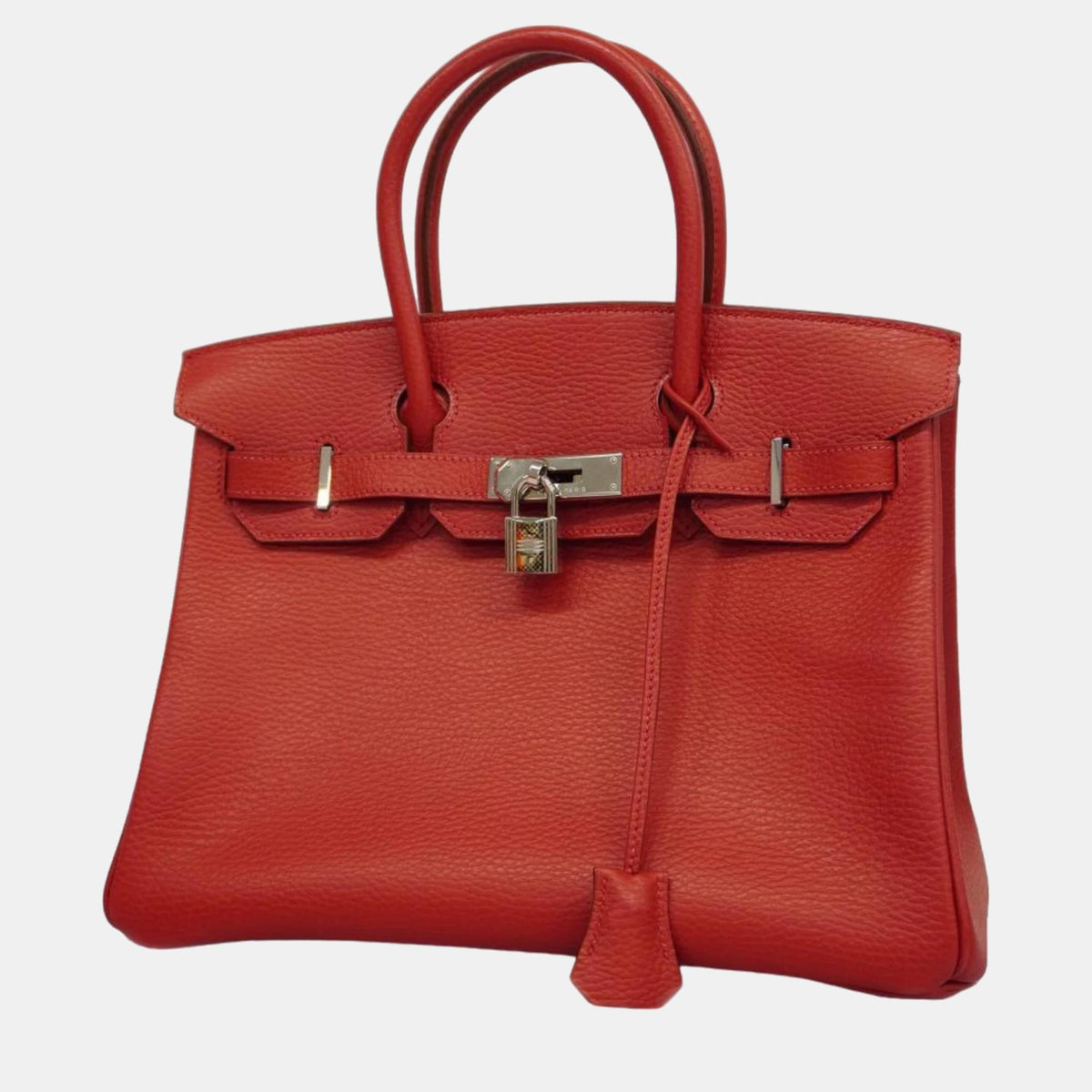 Hermès Rouge Vif Ardennes Birkin Engraved Handbag